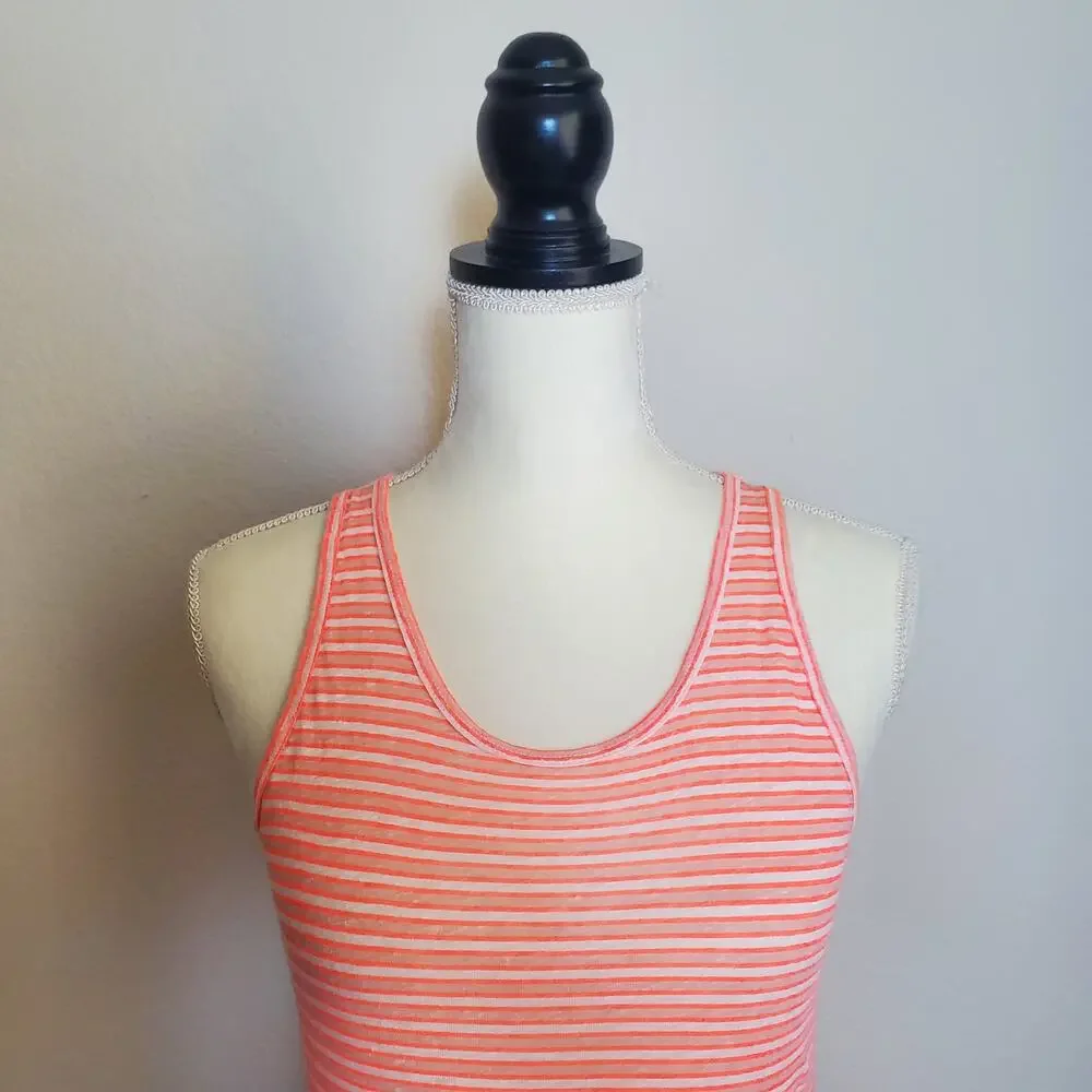 J. Crew Pink Striped Tank Top Small